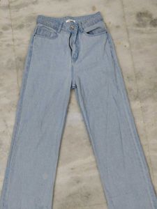 Wide Leg Blue Jeans For Women