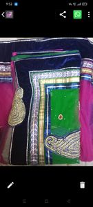 lengha saree with attached palla with blouse