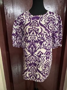 Patterned Puff Sleeve Top