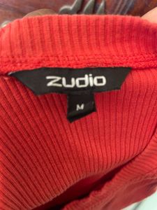 Dark Peach Or Pink Ribbed Top For Women