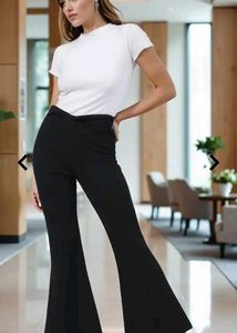 Black Flared Leg Trousers