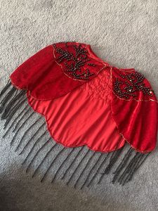 Pancho Style Strip Or Sleeveless Dress  Cape