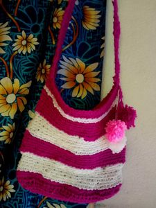 Handmade Crochet Striped Bag