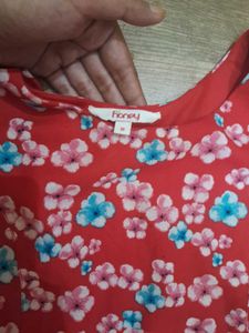 Honey By Pantaloons Red Floral Fit And Flare Dress