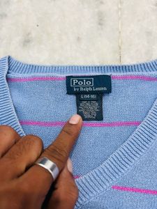 Ralph Lauren Striped V-Neck Sweater