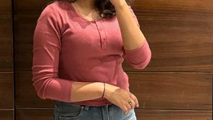 Pink Ribbed Henley Top