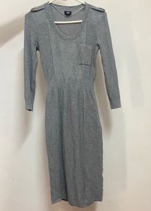 H&amp;M Gray Ribbed Knit Dress