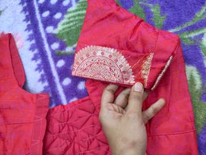 Red Quilted Embellished Blouse