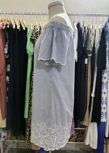 Striped Off-Shoulder Dress