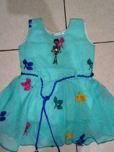 Girls kids dress Cute Blue Floral