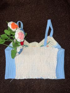 Crochet Floral Bow Tank Top