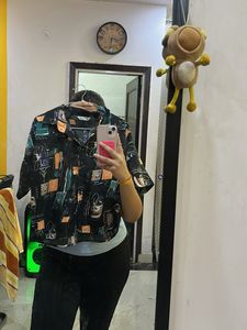 Black crop shirt for office wear