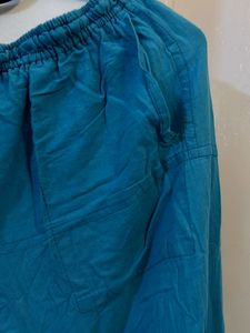 Sky Blue Baggy Pants With Pockets