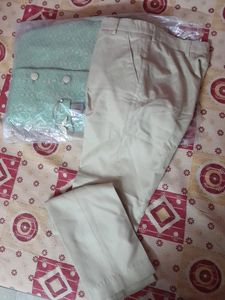 Jodhpuri Style Green Blazer With Cream Pant For Me