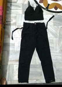 Trouser And Beach Bralette Set