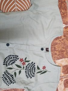 Off White A Line Kurti