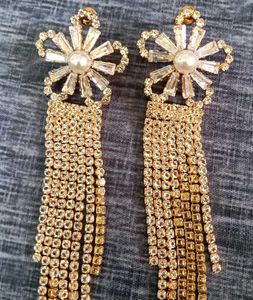 Sparkling Gold Tassel Earrings