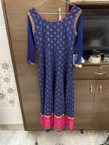 Elegant Blue &amp; Pink Anarkali