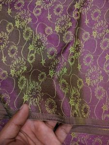 Purple & Green Dress Material