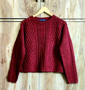 Maroon Knit Sweater Size-42-44