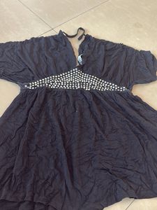 Black Beaded Tunic Top