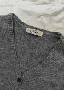 Gray Button-Up Cardigan