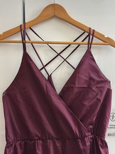 Burgundy Criss-Cross Romper