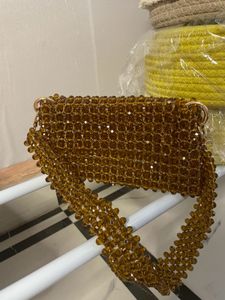 Handmade Brown Beaded Bag