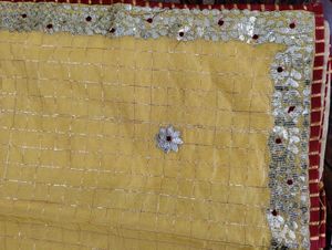 Yellow Saree With Gotta Patti Work