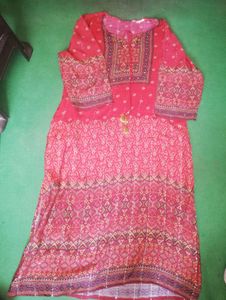 Red Printed Kurta