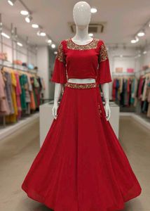 Elegant Red Lehenga Choli Set(new)