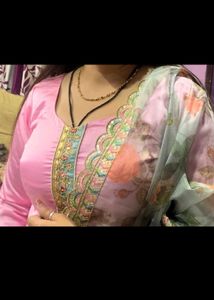 Wedding Dress Pink Organza Dupata Patiyala Salwar