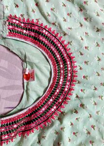 Summer Dress Green + Pink