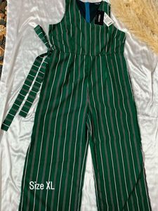 Faballey  Striped Jumpsuit - Size XL