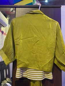 Green Tie-Front Top &amp; Striped Tank