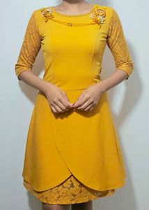 Mustard Yellow Semi Formal Dress