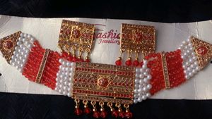 Red And White Jewelry Set