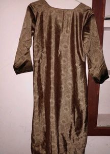 Brown Printed Kurti - Size Medium