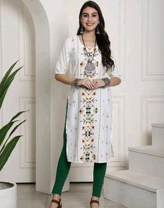 Elegant White Embroidered Kurta