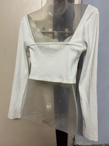Pintrest Ribbed Tie-Front Long Sleeve Top