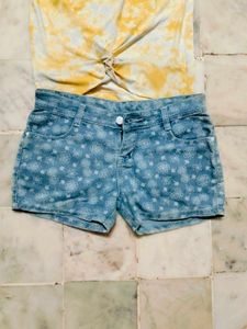 Yellow Mustard T Shirt And Shorts Pant