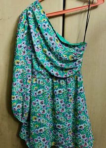 Floral One Shoulder Dress