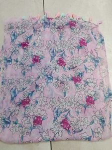 Floral Scarf with Tassels