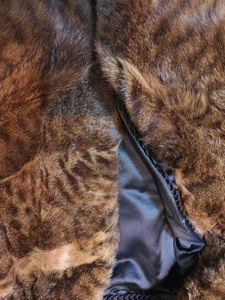 Brown animal print Fur coat