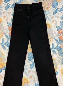 Jet Black Straight Jeans