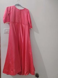 Elegant Coral Pink Anarkali Kurta