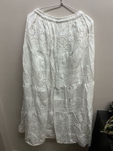 White Eyelet Maxi Skirt