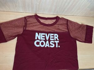 Purple High neck And Netted T Shirt