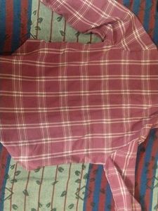 Burgundy Plaid Button-Down Shirt