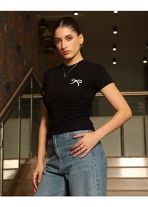 Shein Black bow top